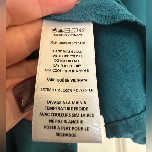 Paper Crane‎ green blouse babydoll boho smocked prairie bohemian blouson cottage - Picture 4 of 5